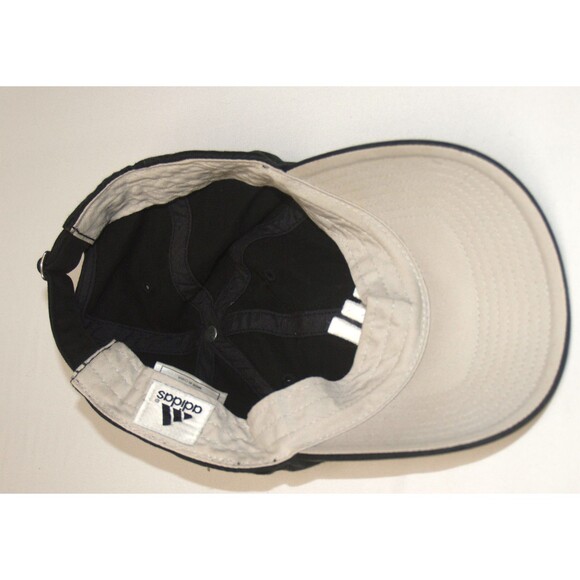 Adidas Silver Three Stripe Logo Cap Adult Adjustable Black Athletic Hat Unisex - Picture 5 of 6